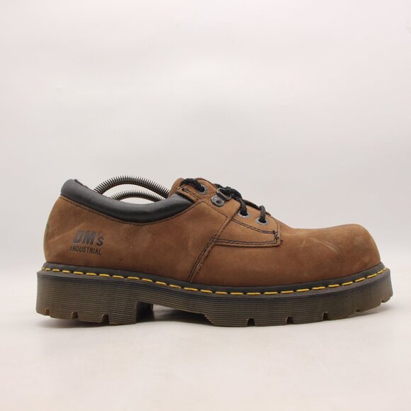 Doc Dr. Martens Industrial Steel Toe Brown Leather Men’s 11 Low Boots Oxfords